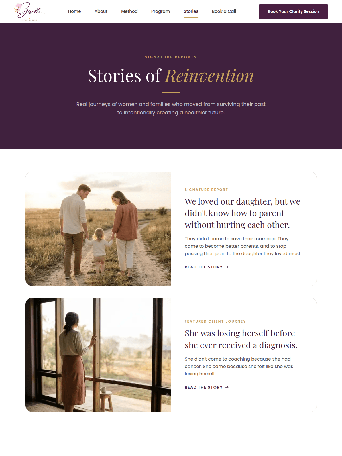 Client stories page