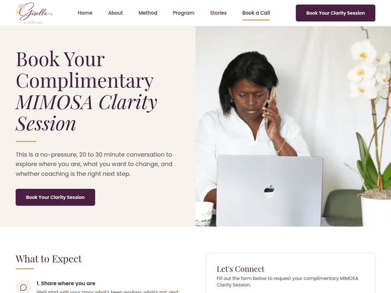 Book a call page