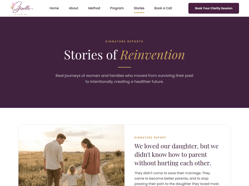 Client stories page